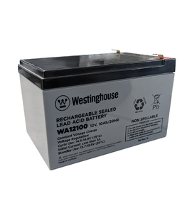 Westinghouse WA12100N-F2, 12V 10Ah F2 Terminal Sealed Lead Acid Rechargeable Battery