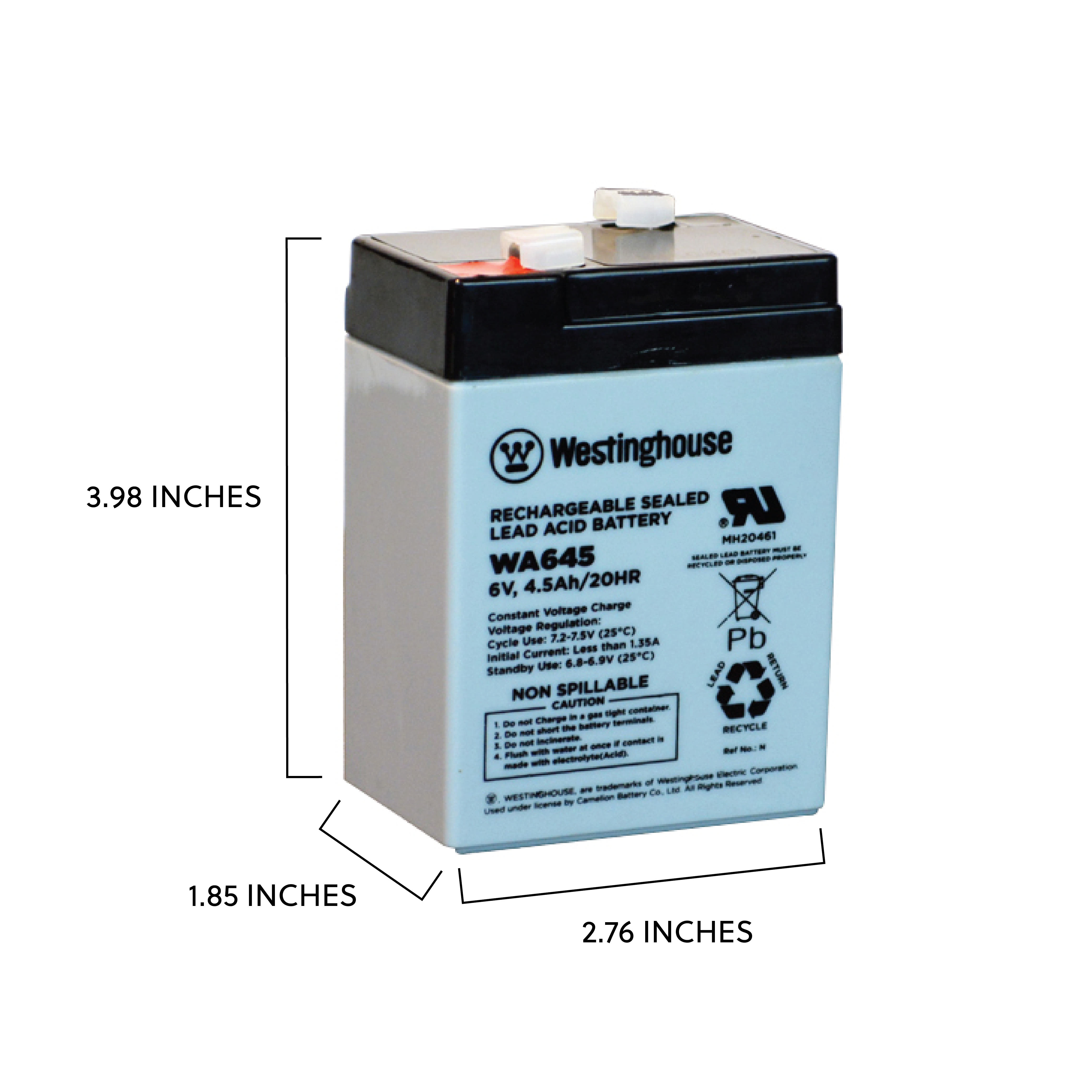 6V 4.5Ah Rechargeable Battery for UPS, Backups, Exit Signs, Counting Scales