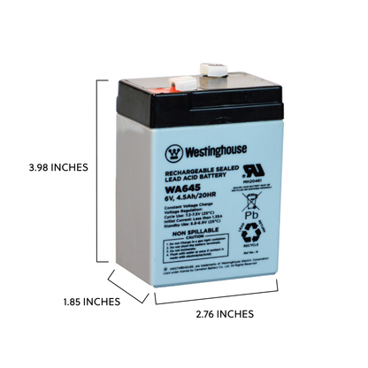 6V 4.5Ah Rechargeable Battery for UPS, Backups, Exit Signs, Counting Scales