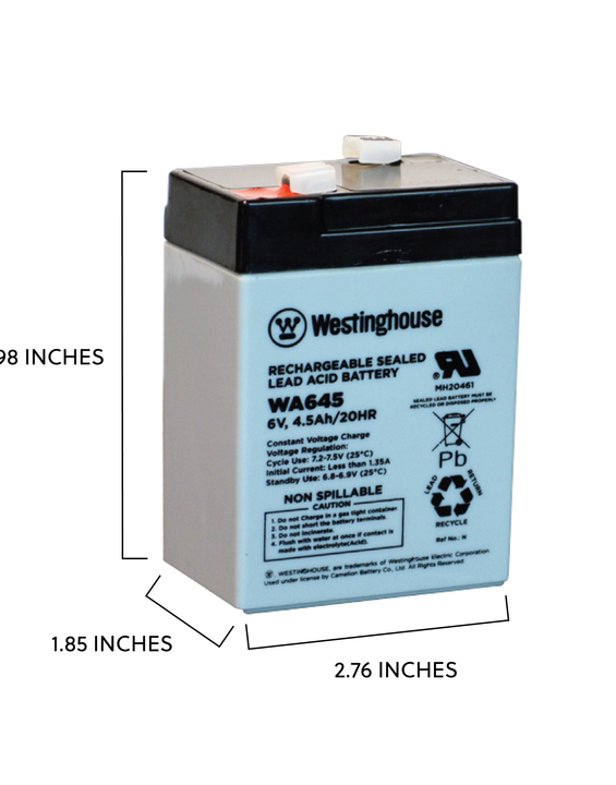 6V 4.5Ah Rechargeable Battery for UPS, Backups, Exit Signs, Counting Scales