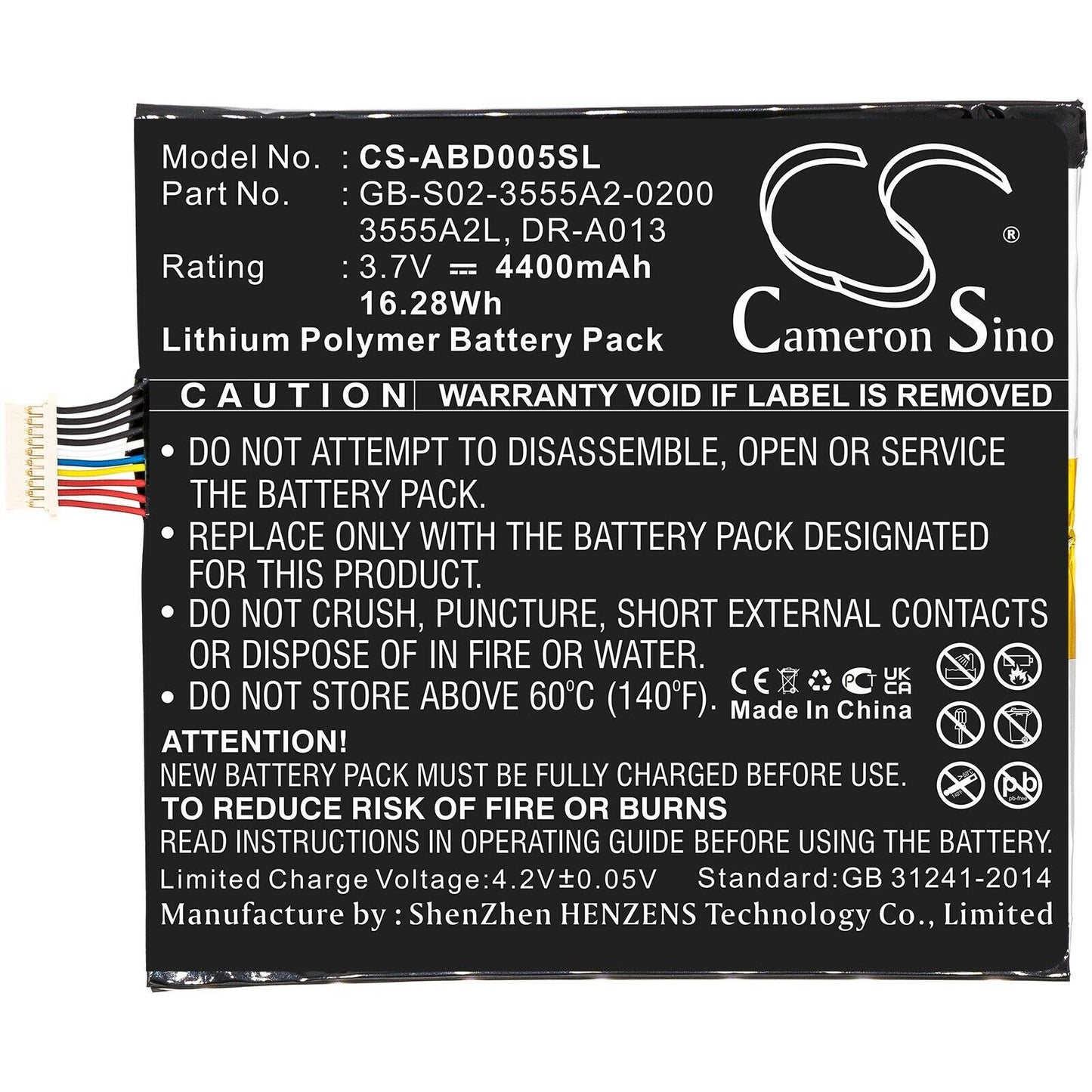 Amazon Kindle Fire Replacement Battery D01400 3555A2L 3.7v