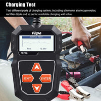Automotive Battery Tester Flipo FP208 Digital Battery Tester - Works on Cars, Trucks, Bikes, and more