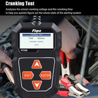 Automotive Battery Tester Flipo FP208 Digital Battery Tester - Works on Cars, Trucks, Bikes, and more