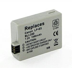 Battery For Canon Lp-E5 Lpe5 Rebel Xsi Xs T1i 450D