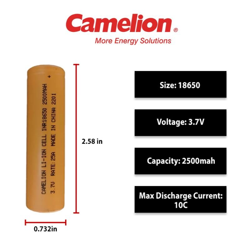 Batería recargable Samsung 18650 3.7V 2500mAh 20A