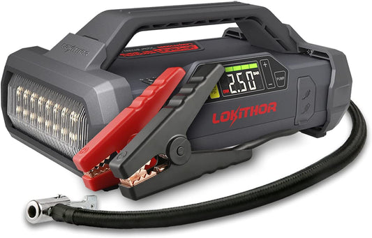 Car Jump Starter 2000amp with 150 Psi air inflator and Flashlight - Lokithor JA301 - Battery World