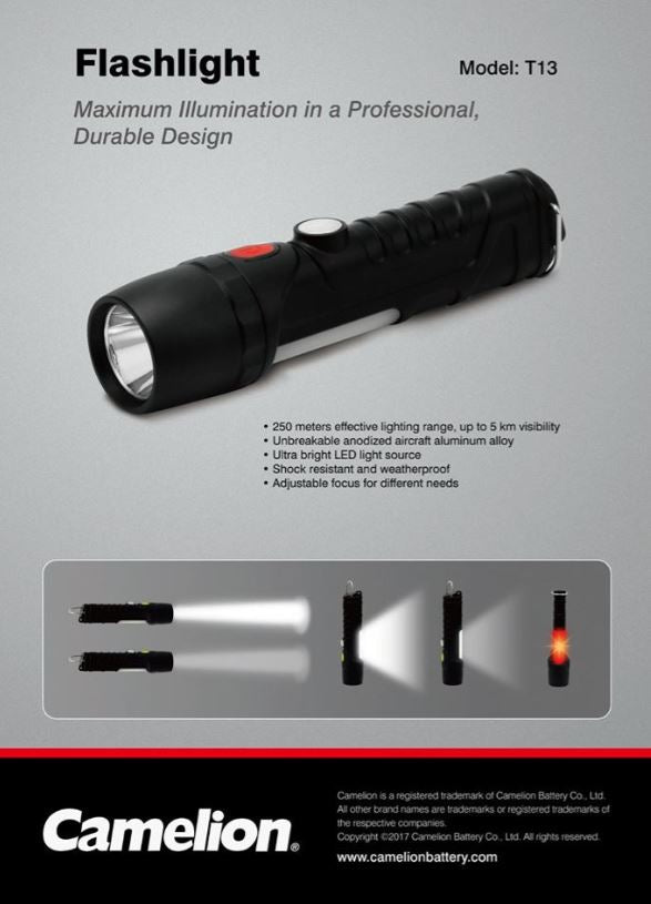 Flashlight, Worklight, & Emergency Flasher, T13 5W CREE LED - Battery World