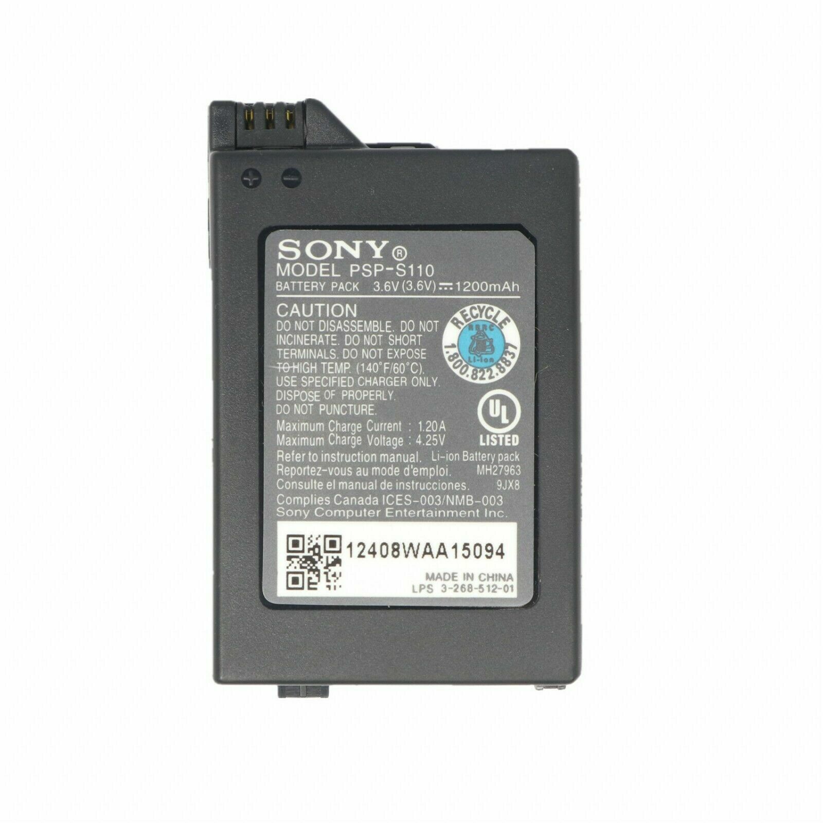New Genuine Rechargeable Battery PSP-S110 Pack for Sony PSP2000 and PSP3000 for 2006 - Battery World