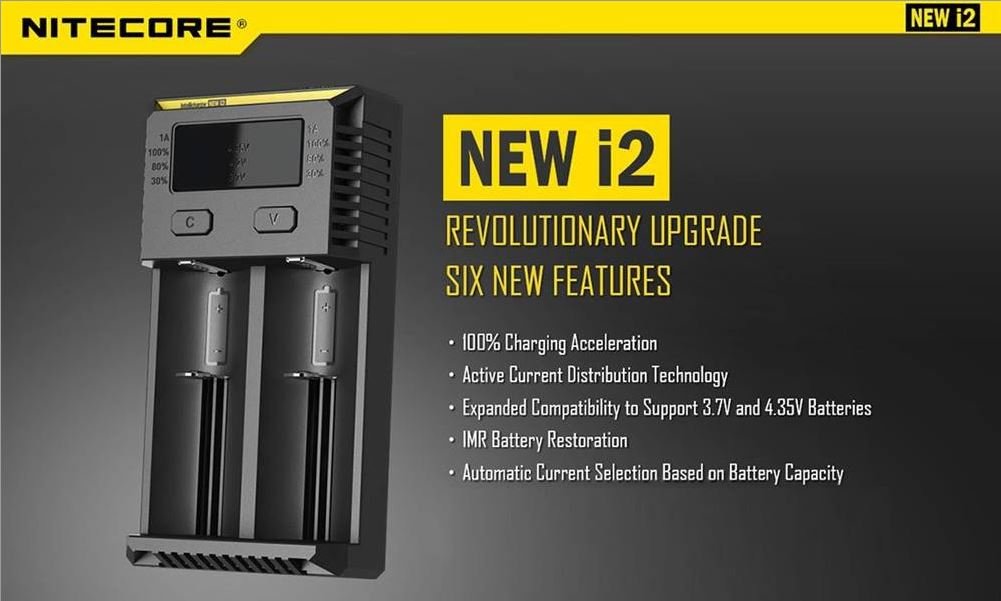 Nitecore 2-Slot 18650 Universal Battery Charger i2 - Battery World