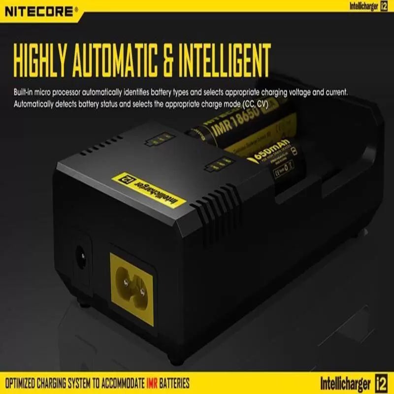 Nitecore 2-Slot 18650 Universal Battery Charger i2 - Battery World