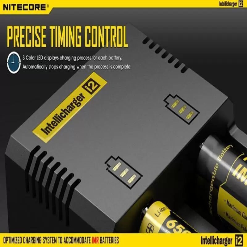 Nitecore 2-Slot 18650 Universal Battery Charger i2 - Battery World