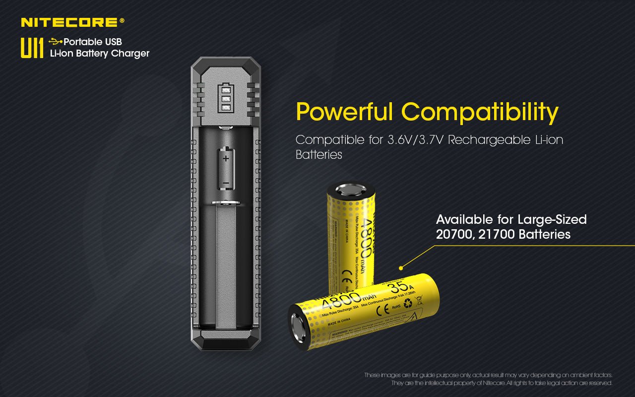 NiteCore Battery Charger UI1 for 18650 Batteries, and all compatible sizes - Battery World