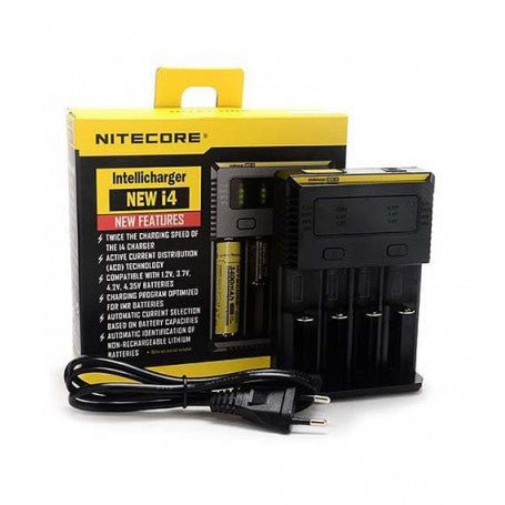 Nitecore I4 Charger Universal Battery Charger for 18650  18500  26650 AA, AAA Plus