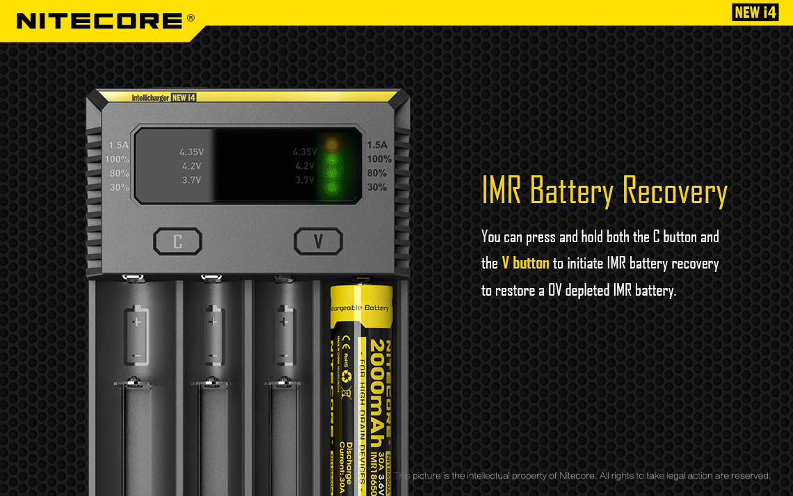 Chargeur Nitecore I4, chargeur 4 accus Nitecore I4 Intellicharger, chargeur  accu 18650 - Taklope
