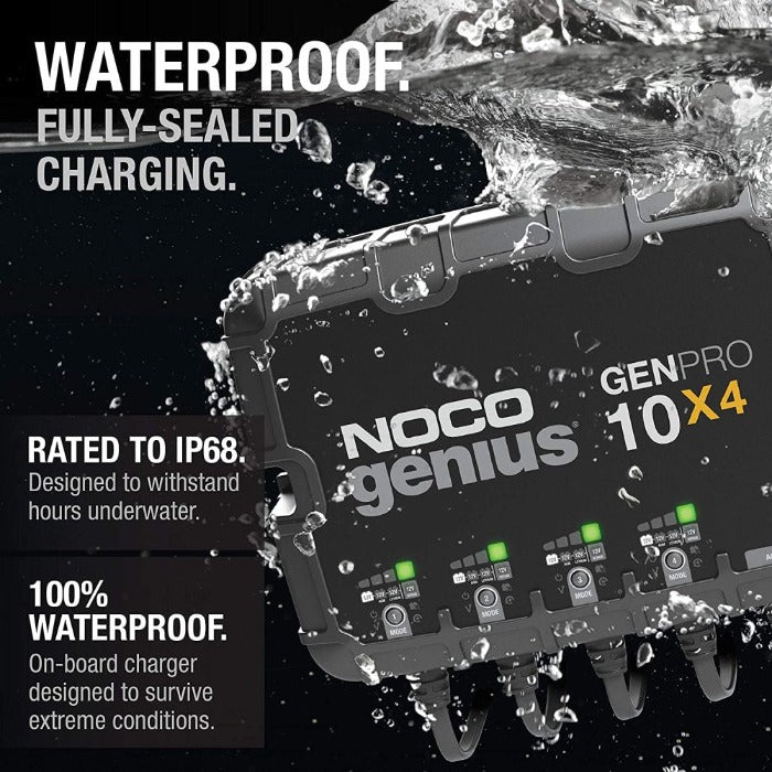 NOCO 12v Battery Charger 40am 4 Bank Auto On/Off For All Battery Types GenPro 10x4 - Battery World