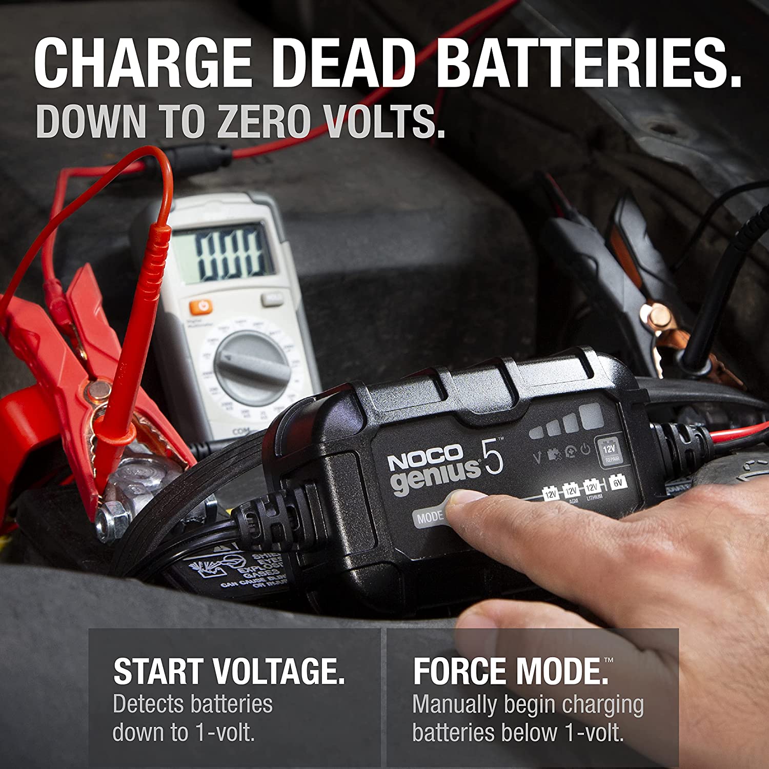 Noco Genius 5 Battery Charger for 6 and 12 Volt Batteries - BCM