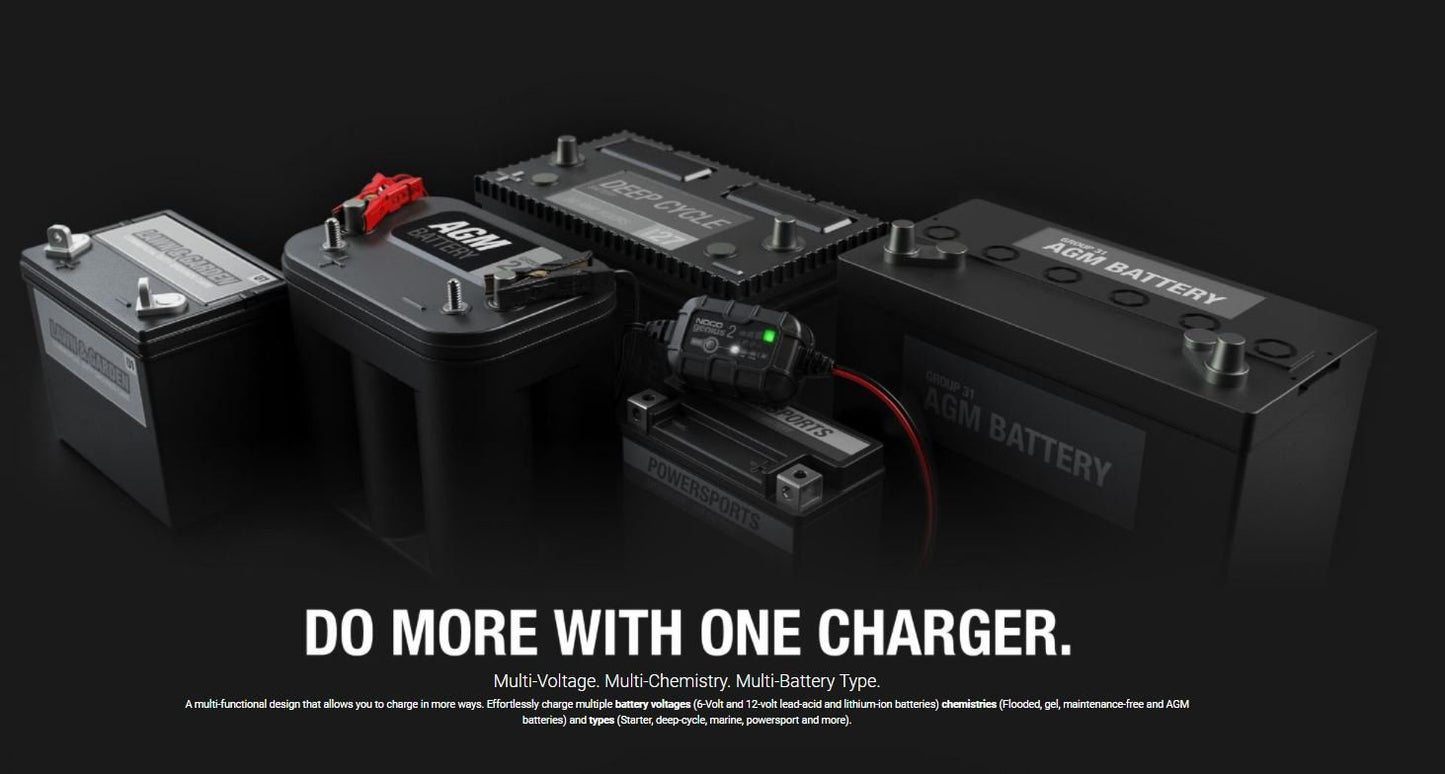 NOCO Genius2 Portable Automatic Battery Charger/Maintainer — 6/12 Volt, Model: GENIUS2 - Battery World