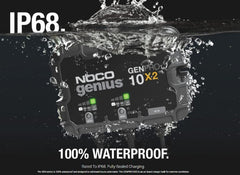 Noco GenPro10x2 On-Board Battery Charger 2-Bank 20-Amp -Smart Battery Maintainer and Charger - Battery World