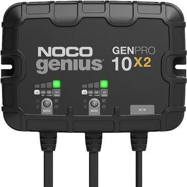 Noco GenPro 10x2 On-Board Battery Charger 2-Bank 20-Amp -Smart Battery Maintainer and Charger
