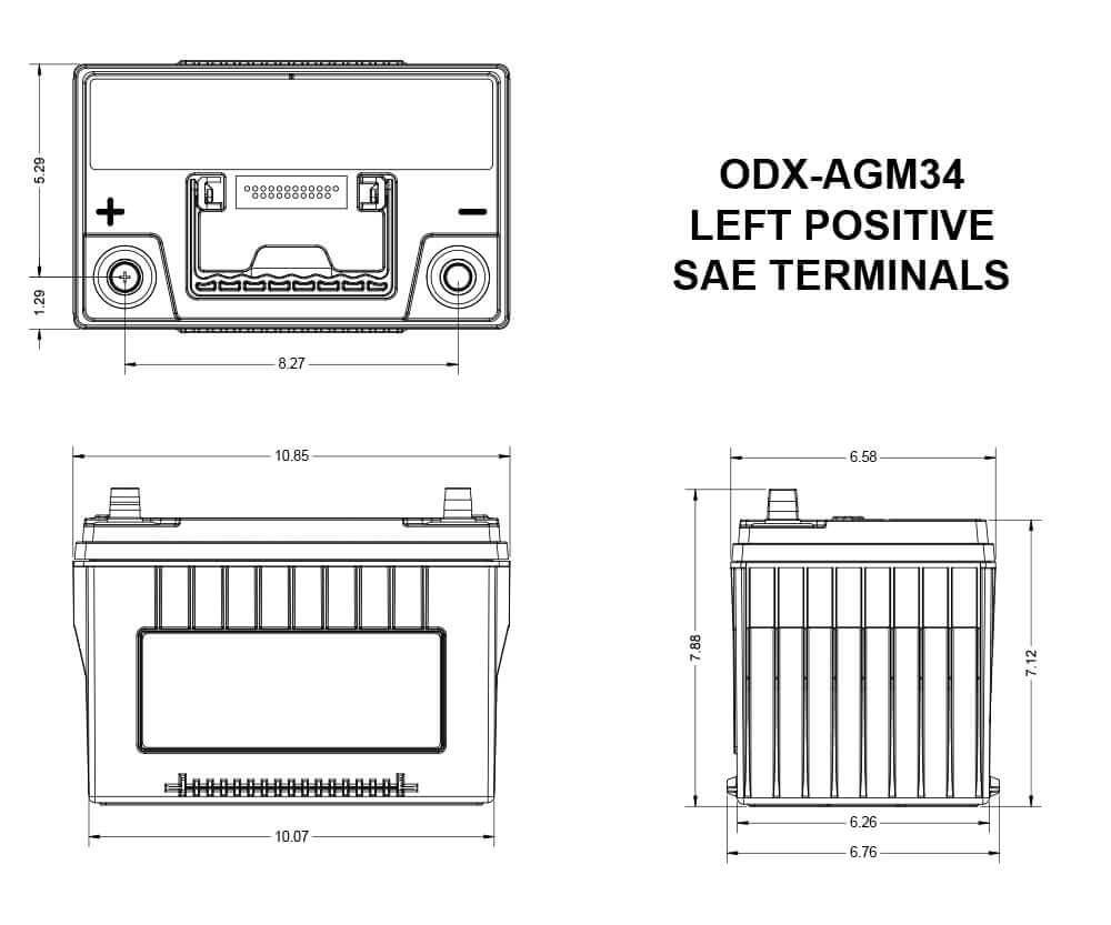 Odyssey Battery 34 ODX-AGM34/PC1500 Extreme Series Dry Cell 12v 850 CCA - Battery World