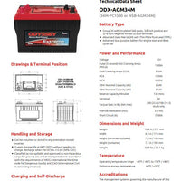 Odyssey Battery ODX-AGM34M PC1500 Odyssey 850cca- 65ah - Battery World