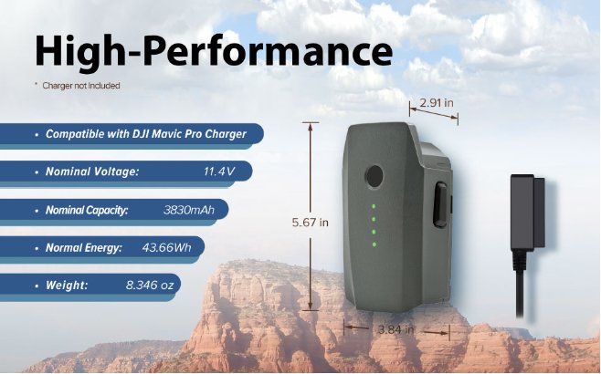 Batterie Intelligente Pour Drone DJI Spark - 11.4V 1480 MAh Li-Ion Rechargeable - Compatible Accessoire