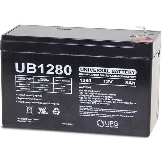 Standard 12V 8AH Rechargeable SLA Battery, (EXP1270-2) - For UPS, Gate Operator, Alarm Panels, and more