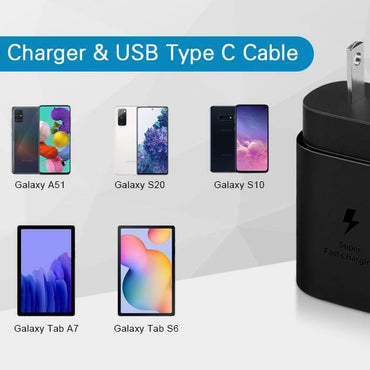 USCB-C Super Fast Wall Charger+6FT Cable For Samsung Galaxy S20 S21 S22