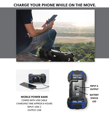 WF217 Rechargeable Search Light, Area Light, Mobile Power Bank - 8 Lighting Modes - Battery World