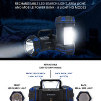 WF217 Rechargeable Search Light, Area Light, Mobile Power Bank - 8 Lighting Modes - Battery World