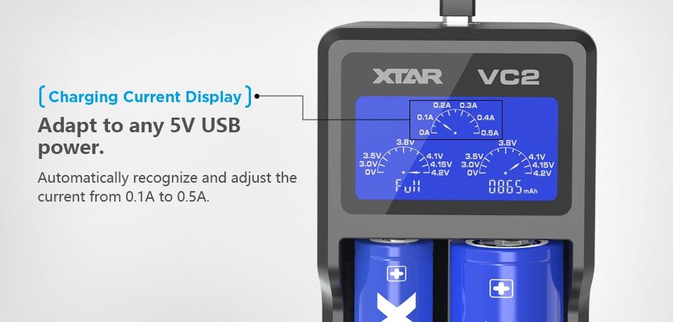 Xtar Vc2 2 Slot Digital Battery Charger