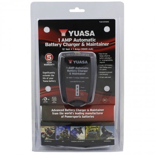Yuasa 12v 1 Amp Automatic Battery Charger & Maintainer - Battery World